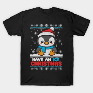 Penguin ice christmas ugly sweater T-Shirt